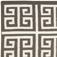 thumbnail image 3 of SAFAVIEH Dhurrie Valentina Geometric Moroccan Wool Area Rug, Brown/Ivory, 7' x 7' Square, 3 of 4