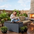 thumbnail image 6 of Dextrus Outdoor Waterproof 120 Gallon Resin Deck Box, Dark Brown, 6 of 7