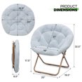 thumbnail image 2 of Round Foldable Oversized Moon Saucer Chair for Adults Large Cozy Chair for Bedroom, Living Room, Indoor, Blue, 2 of 5