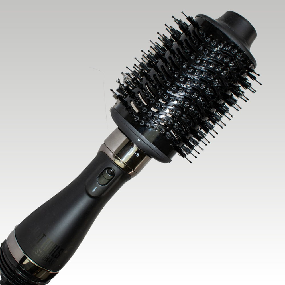 Hot Tools Pro Artist Black Gold Detachable One Step Volumizer and Hair Dryer | Pro Drying & Styling (Large) Bundled with HT1094 Paddle