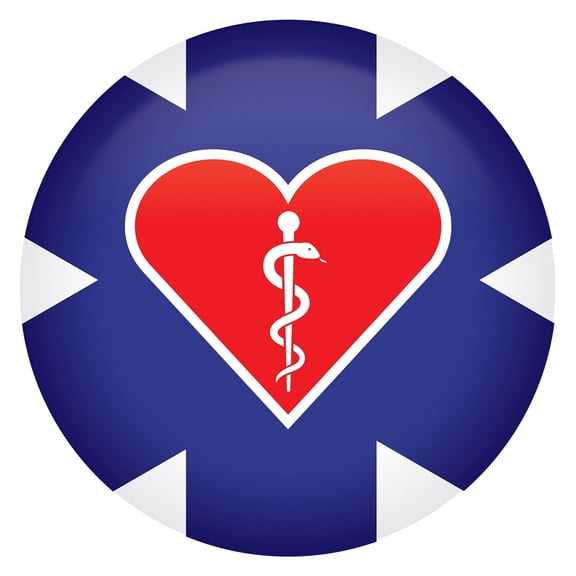 Beistle - Medical Star Icon w/Heart Button - 2" - Pack of 6