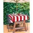thumbnail image 3 of 4th of July Outdoor Tablecloth with Umbrella Hole and Zipper American Flag Tablecloths 60x102 Waterproof Table Cloths Red Blue White Star Stripes Patio Table Cloth Cover for Independence Day Party, 3 of 6