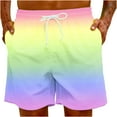 thumbnail image 6 of IYTR Summer Shorts Men Beach Shorts with Pockets Lightweight Summer Casual Shorts Elastic Waist Drawstring Gradient Color Shorts Multicolor_D XXXXXL, 6 of 7