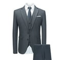 thumbnail image 4 of Cloudstyle Men's Slim Fit Notched Lapel 3-Piece Suit Set, Two-Button Single-Breasted Back Vent Formal Wear, Wrinkle-Free Polyester for Weddings & Business, 4 of 13