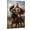 Frame-style, variant on Powerful Mongolian Warrior Canvas Wall Art with Eagle and Horseback Armored Soldier Historical Epic Military Theme Home Decor Print for Living Room Bedroom Office Artwork