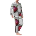 thumbnail image 2 of Sikiie Cherries laid Mens Pajama Set, Soft Warm Long Sleeve Sleepwear, Cozy Button-Down Pjs for Men-Large, 2 of 7