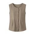 thumbnail image 5 of Linen Cotton Button Tank Top For Women Sleeveless Relaxed Fit Summer Casual Wear Versatile Lightweight Breathable Everyday Top, 5 of 8