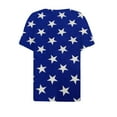 thumbnail image 4 of yunLCZ Women Shirts Women's Independence Day Printed Button V Neck Short Sleeved Shirt, 4 of 4