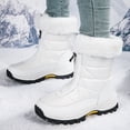 thumbnail image 4 of Botas de nieve de invierno para exteriores, zapatos de algodón grueso y cálido con forro polar para mujer, zapatos de esquí para viajes en el campo de la nieve antideslizantes e impermeables para, 4 of 6
