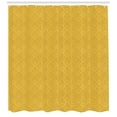 thumbnail image 3 of Yellow Damask Shower Curtain, Romantic Vintage Print of Stylized Plant Flowers Background, Fabric Bathroom Set with Hooks, 69W X 70L Inches, Earth Yellow and Pale Yellow, by Ambesonne, 3 of 3