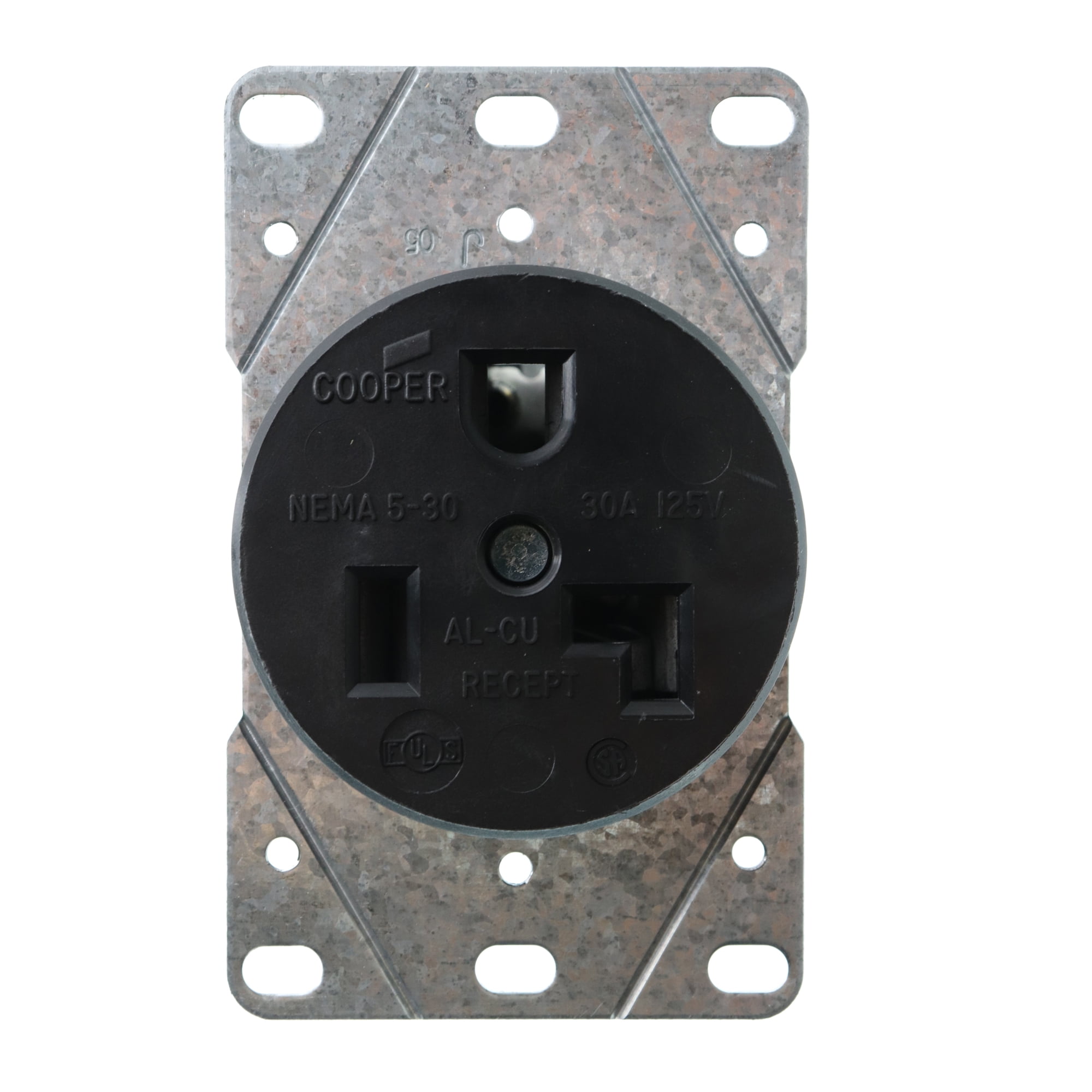 Cooper Eaton 5761N Flush Mount Dryer Receptacle, 2P, 3W, 30A, 125V, 5