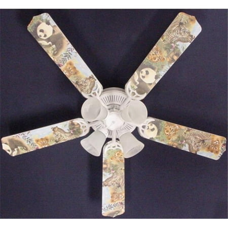

Baby Safari Elephant Lion Zebra Ceiling Fan 52 in.