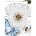 thumbnail image 1 of Camisa gráfica de girasol para mujer, camiseta informal de manga corta con flores lindas,XXL, 1 of 5