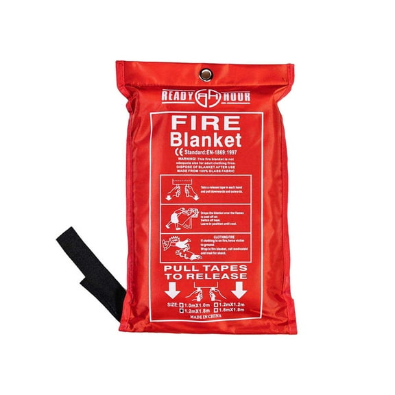 Ready Hour Fire Blanket, Large Fire Blanket (47.2 x 70.8 Inches), Fire Blanket for Kitchen, Fire Blanket for Home, Emergency Fire Blanket, Emergency Kit Essentials, Emergency Kit Items, Fire Safety