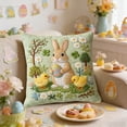 thumbnail image 6 of TanSiDing Spring Throw Pillow Covers - Watercolor Bunny in Flowers Cotton Pillow Cases Decorative for Easter Bunny Decor Couch Sofa Bedroom Living Room 45*45cm, 6 of 6
