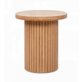 thumbnail image 6 of Kenzie 19.5" Fluted Pillar Round Side Table for Small Spaces - Light Natural Brown Rubberwood, 6 of 7