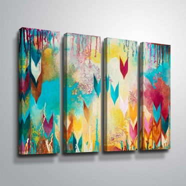 Artwall Life is Good, 4 Piece Gallery Wrapped Canvas Set by Heather noel Robinson