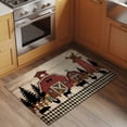 thumbnail image 2 of Area Rug 2 x 3 Ft, Brown Farmhouse Indoor Accent Bathroom Rugs for Kitchen/Laundry Room, Vintage Country Animals Wood Grain Plaid Washable Non-Slip Runner Floor Mat for Entryway, Living Room, 2 of 8