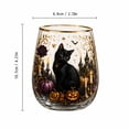 thumbnail image 4 of Halloween Decor, Halloween Drinking Glasses, Halloween Icon Glasses, Glass Pumpkin Themed Black Cat Stemless Cup, 2.72X4.21 in Gold Rimmed Clear Tumbler for Seasonal Party Use, 4 of 6