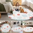 thumbnail image 5 of Round Rugs 3Ft, Sage Green Red Coastal Round Area Rug Washable Indoor Throw Carpet, Ocean Nautical Starfish Coral Striped Small Non Slip Circle Rug for Bedroom Living Room Home Decor Aesthetic, 5 of 8