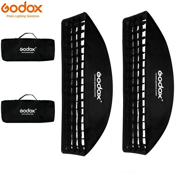 Godox 9x35 inches / 22 * 90cm Honeycomb Strip Softbox Grid Softbox & Bowens Mount Speedring Bowens Mount for Studio Strobe Flash Light Speedlight Speedlite 2PCS
