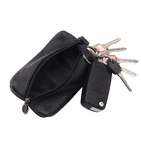 Blasgw Unisex Leather Key Case Wallet Pouch Bag Keychain Holder With Key Zipper Wine