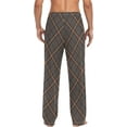 thumbnail image 2 of Top-kevin Plaid Pattern in Brown and Orange Pajama Pants for Men Men's Pajama Pants Mens Pajama Bottoms with Drawstring, 2 of 7