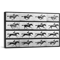 ARTCANVAS 16 Frames of Racehorse Canvas Art Print by Eadweard Muybridge - Size: 12" x 8" (0.75" Deep)