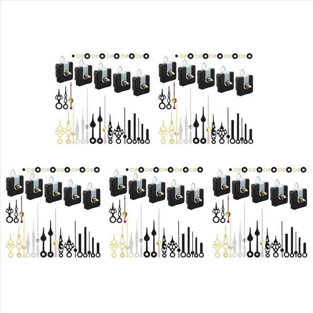 25 Piezas de Mecanismo de Movimiento de Reloj Piezas de Reloj de Pared de Cuarzo Silencioso DIY con 7 Pares Diferentes Kit de Reemplazo de Manos de Reloj