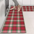 thumbnail image 2 of Kitchen Rugs Sets Of 2,Red and Green Christmas Plaid Pattern Anti Fatigue Kitchen Mat Rugs Non Slip Washable,Decorative Kitchen Floor Mats for Kitchen,Sink,Laundry,17"X47", 2 of 5