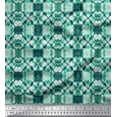 thumbnail image 1 of Soimoi Green Cotton Duck Fabric Mosaic Tie-Dye Printed Fabric 1 Yard 44 Inch Wide, 1 of 3