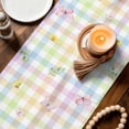 thumbnail image 3 of Happy Easter Table Runner 72 Inches, Spring Easter Bunny Eggs Floral Colorful Plaid Bed Runner Dresser Scarves Tabletop for Indoor Outdoor Parties/Ceremony/Banquet, 13" x 72", 3 of 8