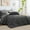 Dark Gray, variant on JUSTLET Queen Seersucker Comforter Set with Sheets Dark Grey Bed in a Bag 7-Pieces All Season Bedding Sets with Comforter, Pillow Sham, Flat Sheet, Fitted Sheet, Pillowcase