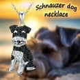 thumbnail image 2 of A stylish schnauzer dog pendant necklace with synthetic zircon mosaic, non-plated alloy pendant, fashionable theme, suitable for ages over 15 years old, synthetic stone making, stainless steel chain, 2 of 8