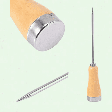 Ice Pick with Wooden Handle, Stainless Steel Icepick and Sheath for Kitchen Bar