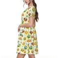 thumbnail image 2 of Naloa Colorful Owls 1 Print Womens Summer A-Line Dress with Pockets,Short Sleeve Dresses,Flowy Beach Swing Dress for Vacation Travel, 2 of 6
