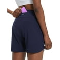 thumbnail image 2 of BALEAF Women's 5" Workout Shorts Athletic Running Shorts High Waisted with Zipper Pocket Gym Quick Dry Hiking Sports Navy XL, 2 of 7