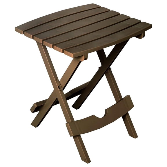 Quik Fold Patio Side Table, Resin, Earth Brown