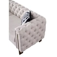 thumbnail image 6 of 84.25" 2-Seat Sofa, Modern Fabric Upholstered Loveseat Couch with Button Tufted Backrest and Armrest, Standard Sofa with Metal Legs and Thicken Seat Cushion for Living Room Office, Beige, 6 of 6