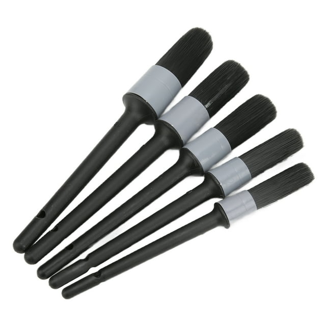 Ensemble de Brosses de Detailing Auto, 5 Pcs Brosse de Detailing Auto Kit de Brosses de Detailing Voiture Performance Finement Réglée