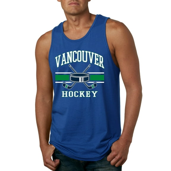 Wild Bobby City of Vancouver Hockey Fantasy Fan Sports Men's Tank Top, Royal, Large