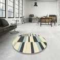 thumbnail image 3 of Ahgly Company Indoor Round Abstract Vanilla Gold Abstract Area Rugs, 7' Round, 3 of 6