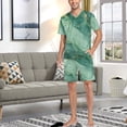 thumbnail image 7 of joogoo Men's Pajama Set Marble Green V-Neck Pj Shorts Set 2 Piece Loungewear Sleepwear XXL, 7 of 7