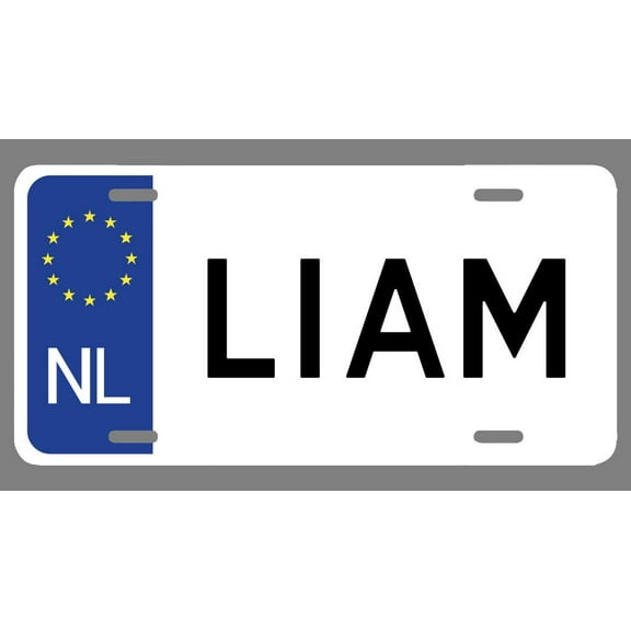 Liam Name Euro Style License Plate Tag Vanity Novelty Metal | UV Printed Metal | 6-Inches By 12-Inches | Car Truck RV Trailer Wall Shop Man Cave | NP1152