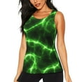 thumbnail image 2 of Uemuo Green Lightning Pattern Workout Tank Tops for Women Breathable Moisture-wicking tank top Sleeveless Running Loose Fit Yoga Tops Active Shirts Sports Gym Exercise, 2 of 9