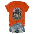 thumbnail image 5 of enyan Fashion Short Sleeve Tee Pumpkin Graphic Cute Ghost Tops Solid Casual Loose Basic T Shirt Halloween Shirts Women Orange,XL, 5 of 5