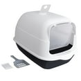 thumbnail image 2 of Caja de arena para gatos con tapa Caja de arena para mascotas Inodoro para gatos completamente cerrado Fácil de limpiar Borde alto Portátil con puerta Negro Fernando Bandeja de arena para gatos, 2 of 8