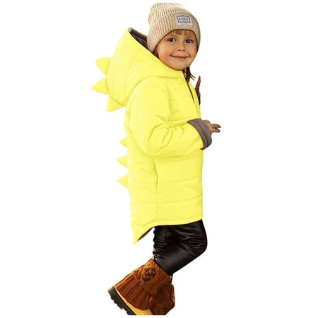 

Youmylove Toddler Kids Baby Girls Boys Warm Soft Coat Long Sleeve 3D Dinosaur Hooded Jacket Winter Solid Coat Outerwear Cute Clothing