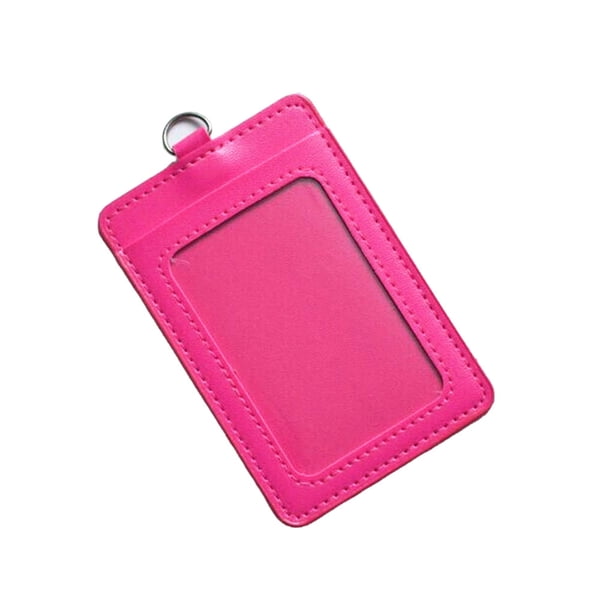 Seitruly 10 piezas de portatarjetas de identificación, suministros de oficina de negocios, funda protectora informal de colores, funda para tarjetas de Carpetas de archivos Vertical/Rojo rosa