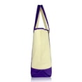 thumbnail image 6 of DALIX Women's Canvas Tote Bag Shoulder Bags Open Top Purple Monogram E, 6 of 8